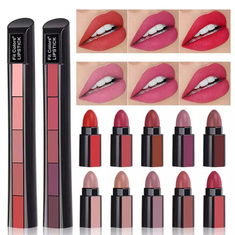 Huda Beauty 5 in 1 Step Matte lipstick 10 Colour | Non Stick Velvet Makeup | Waterproof Matte Lipstick