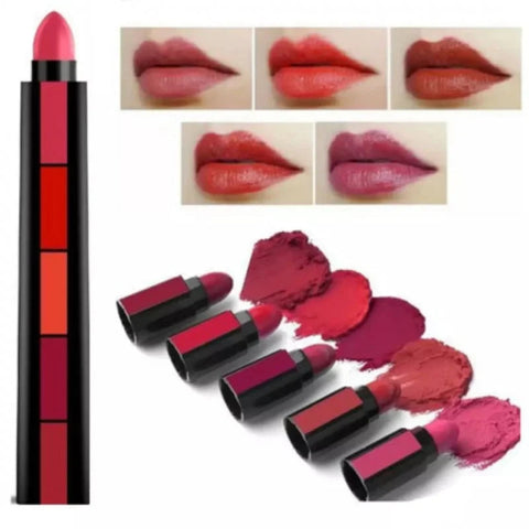 Huda Beauty 5 in 1 Step Matte lipstick 10 Colour | Non Stick Velvet Makeup | Waterproof Matte Lipstick