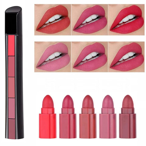 Huda Beauty 5 in 1 Step Matte lipstick 10 Colour | Non Stick Velvet Makeup | Waterproof Matte Lipstick