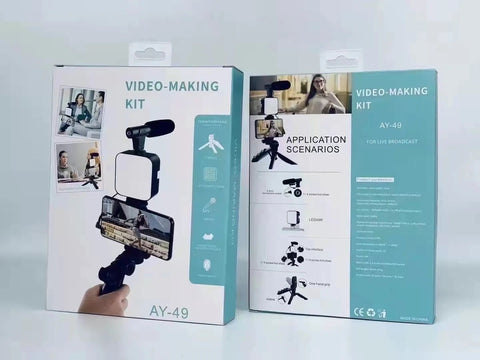 Clicknship AY-49 Video-Making Kit Vlogging Tripod |  5 in 1 Complete Vlogging Kit