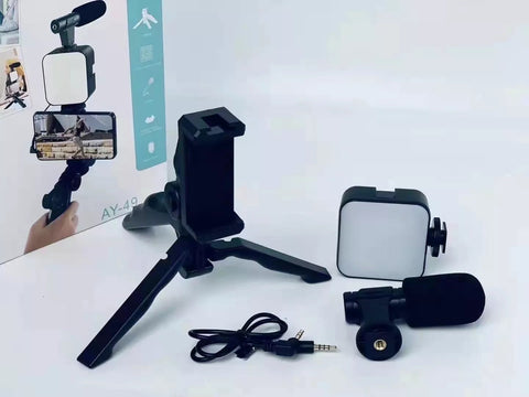 Clicknship AY-49 Video-Making Kit Vlogging Tripod |  5 in 1 Complete Vlogging Kit